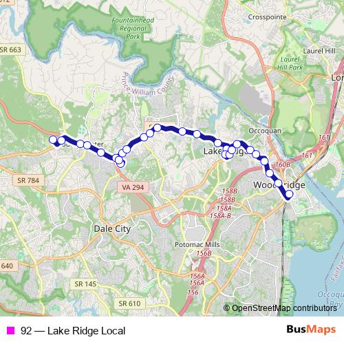 92 bus Line Map