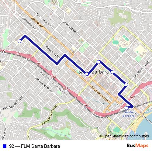 92 bus Line Map