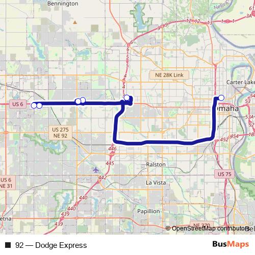 92 bus Line Map