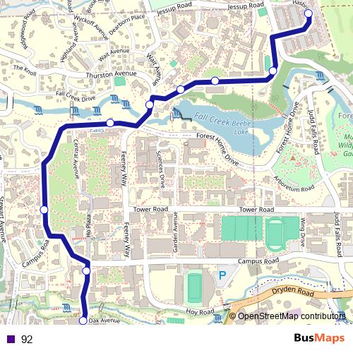 92 bus Line Map