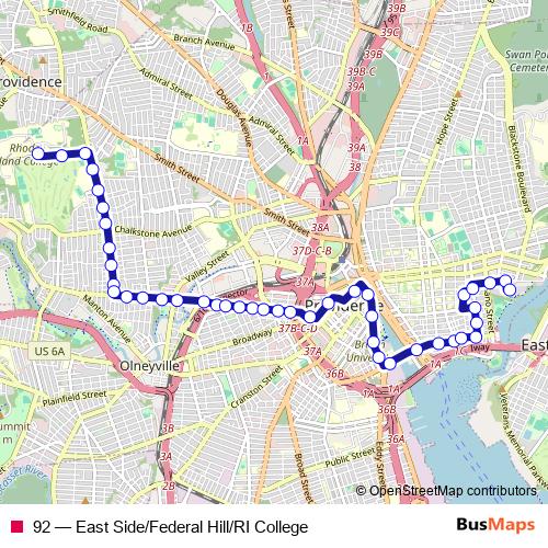 92 bus Line Map