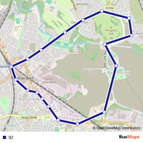 92 bus Line Map