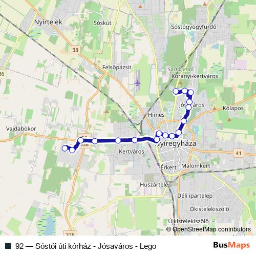 92 bus Line Map