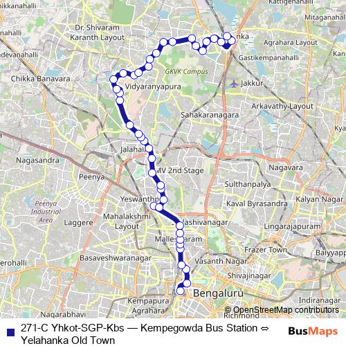 271-C Yhkot-SGP-Kbs bus Line Map
