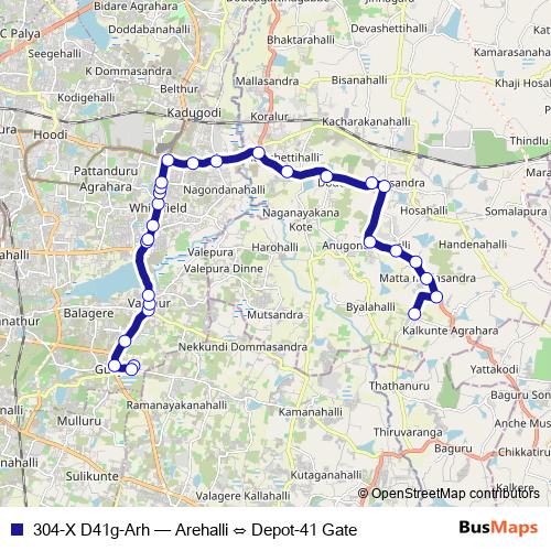 304-X D41g-Arh bus Line Map