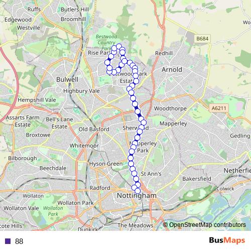88 bus Line Map