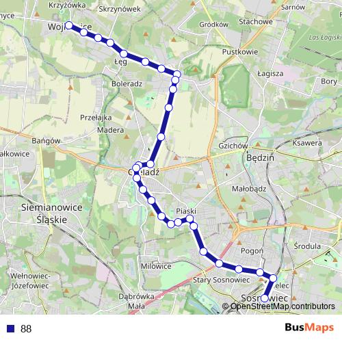 88 bus Line Map