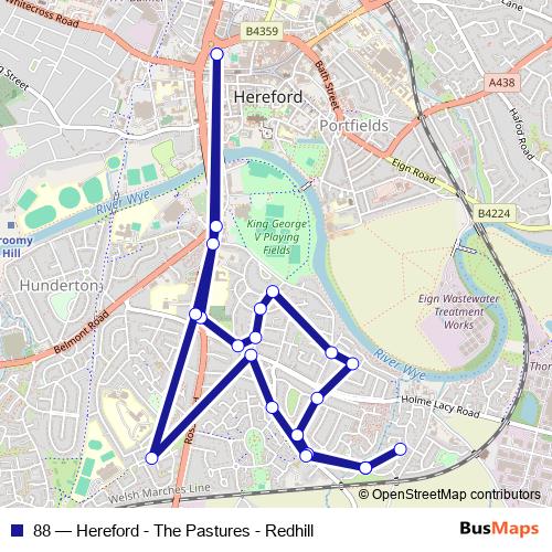 88 bus Line Map