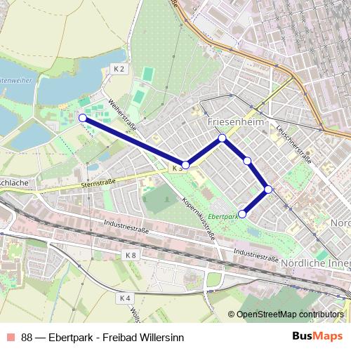 88 bus Line Map