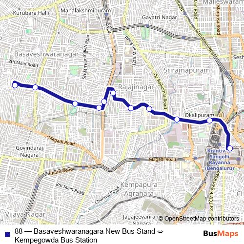 88 bus Line Map
