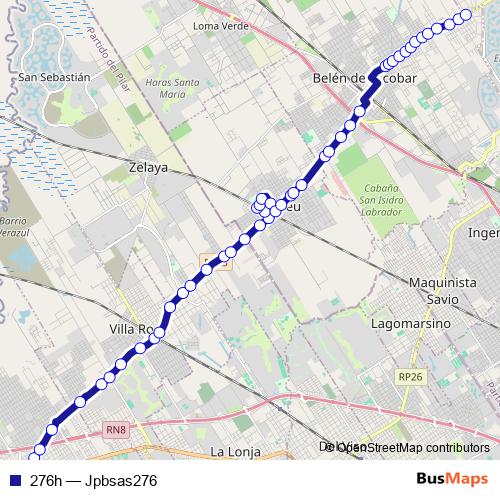 276h bus Line Map