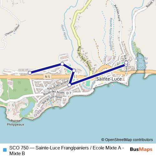 SCO 750 bus Line Map