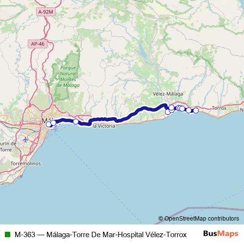 M-363 bus Line Map