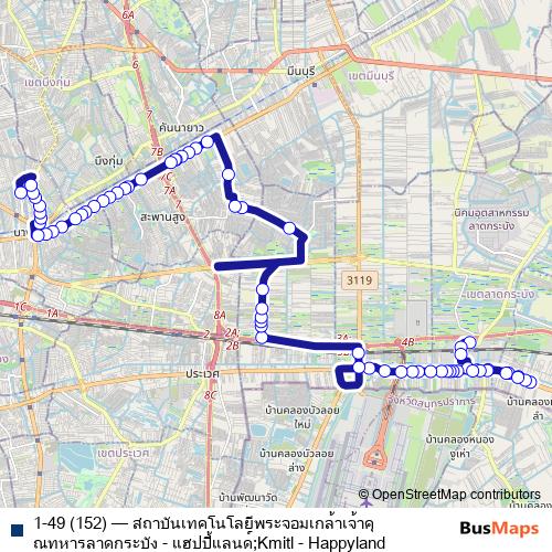 1-49 (152) bus Line Map