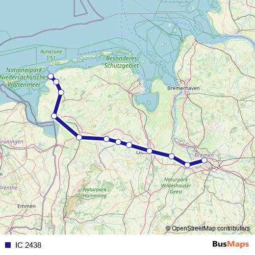 IC 2438 rail Line Map