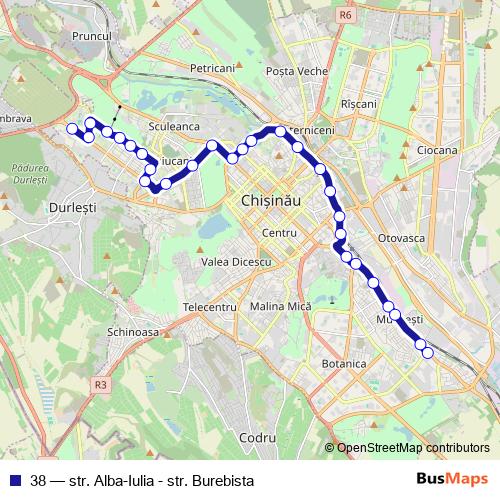 38 trolleybus Line Map