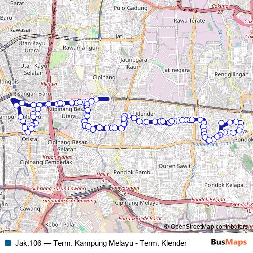 Jak.106 bus Line Map
