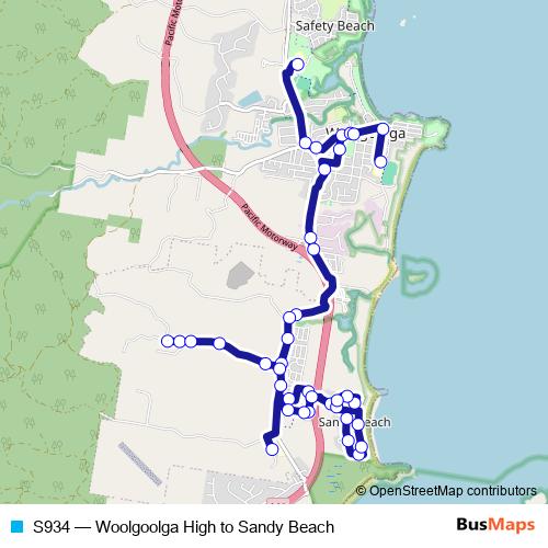 S934 bus Line Map