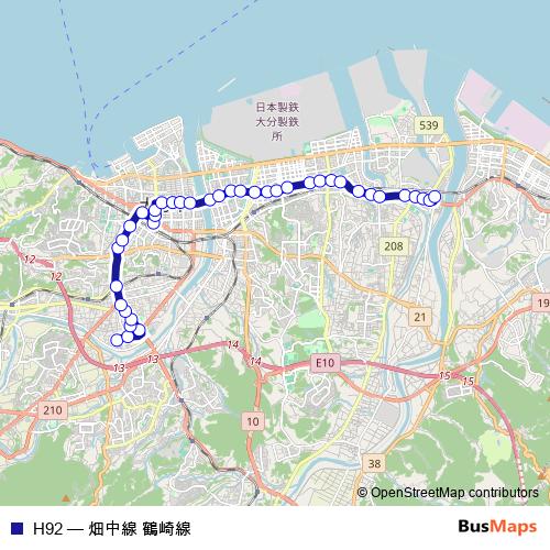 H92 bus Line Map