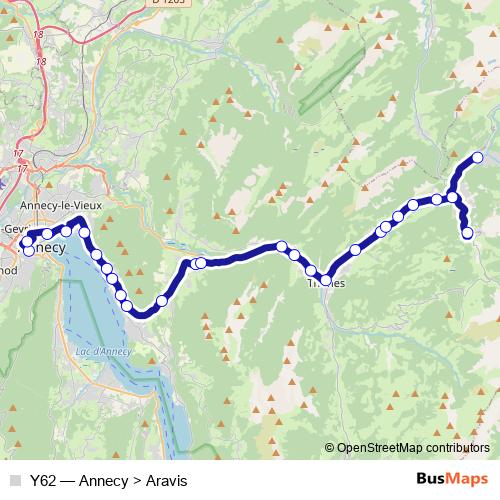 Y62 bus Line Map