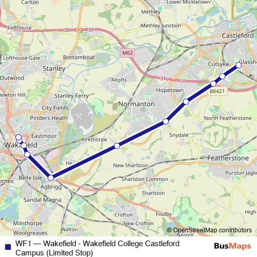 WF1 bus Line Map