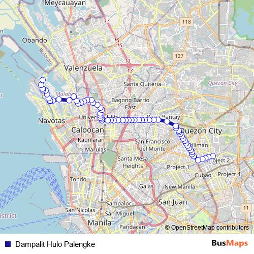 Dampalit Hulo Palengke bus Line Map