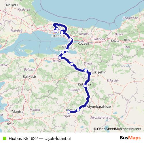 Flixbus Kk1622 bus Line Map