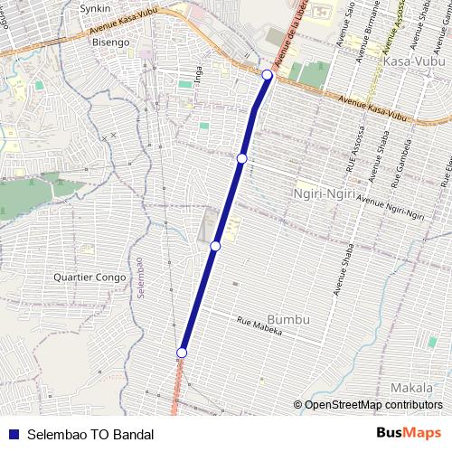 Selembao TO Bandal bus Line Map