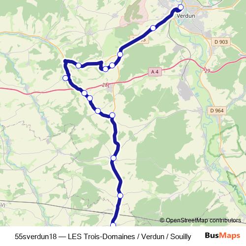 55sverdun18 bus Line Map