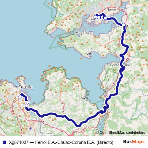 Xg871007 bus Line Map