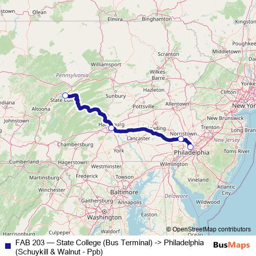 FAB 203 bus Line Map