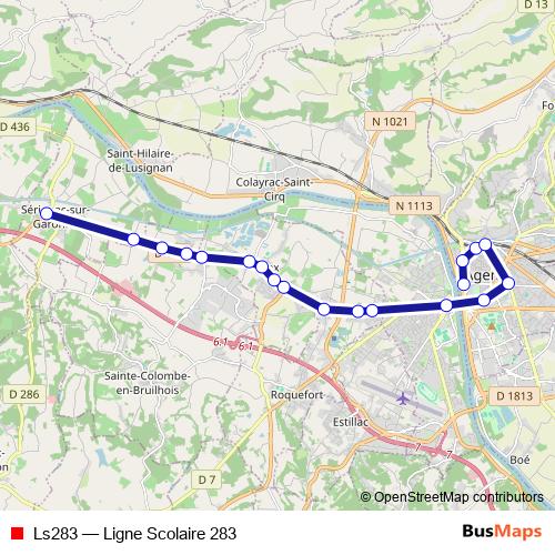 Ls283 bus Line Map