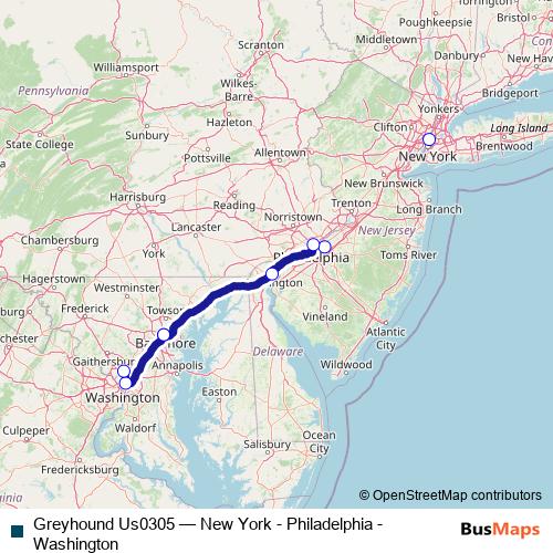 Greyhound Us0305 bus Line Map