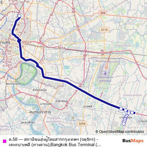 ต.58 bus Line Map