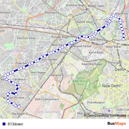 813down bus Line Map
