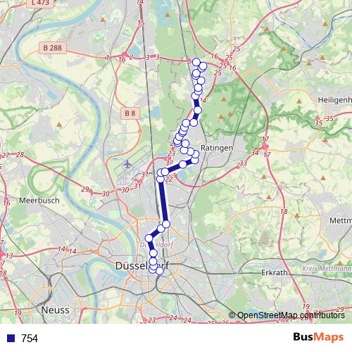 754 bus Line Map