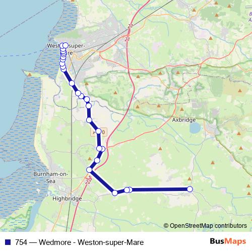 754 bus Line Map