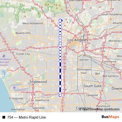 754 bus Line Map