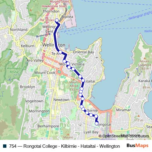 754 bus Line Map