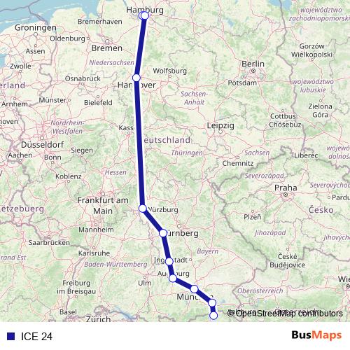 ICE 24 rail Line Map