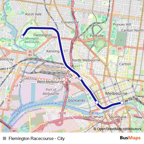 Flemington Racecourse - City metro Line Map