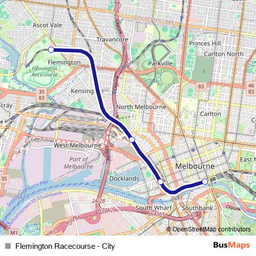 Flemington Racecourse - City metro Line Map