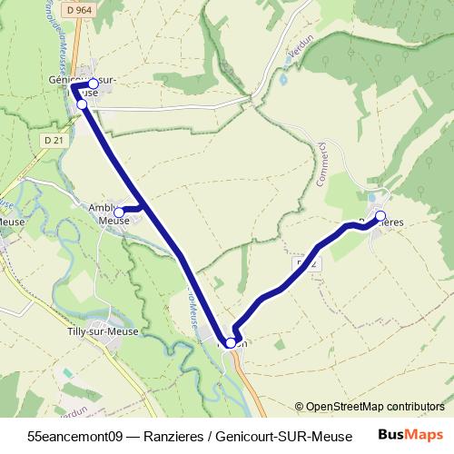 55eancemont09 bus Line Map
