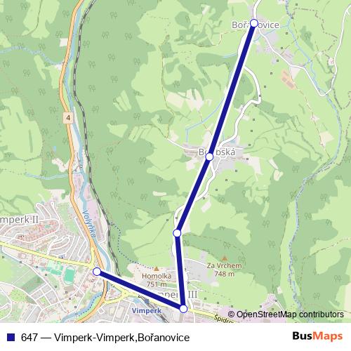 647 bus Line Map