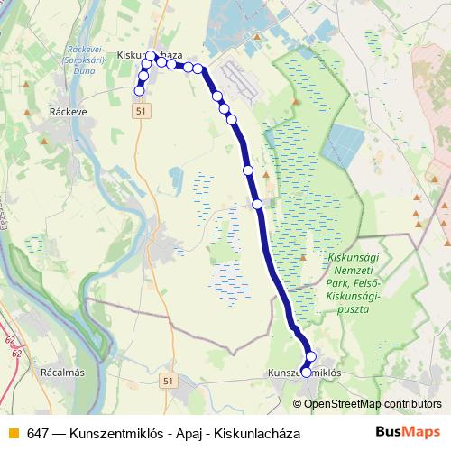 647 bus Line Map