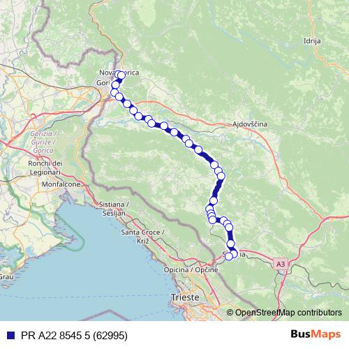 PR A22 8545 5 (62995) bus Line Map