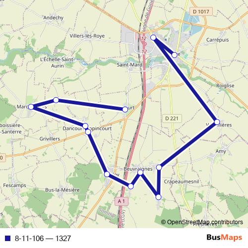 8-11-106 bus Line Map