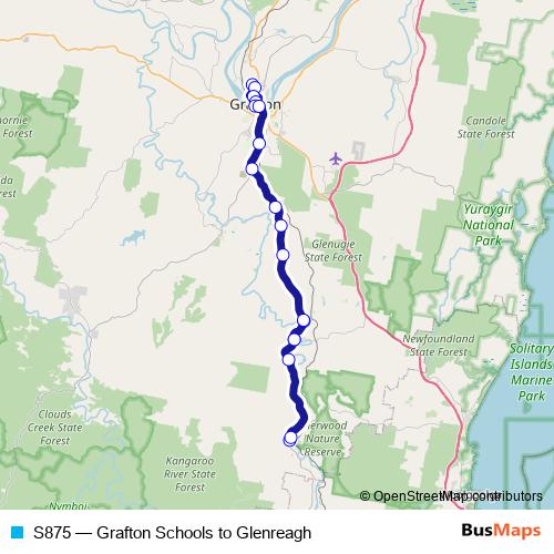 S875 bus Line Map