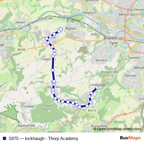 S875 bus Line Map