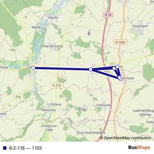 6-2-116 bus Line Map